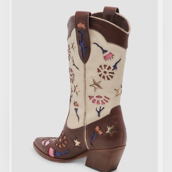 Dolce Vita Lassie Boots Women’s Leather Embroidery Cowboy, Western Boots 8 NWOT - Picture 3 of 8